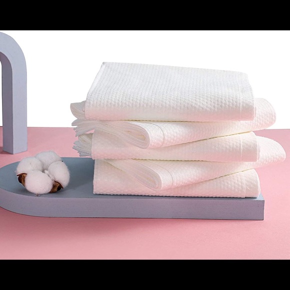 Portable travel pure cotton disposable white soft bath towels 6 pack - Picture 5 of 14